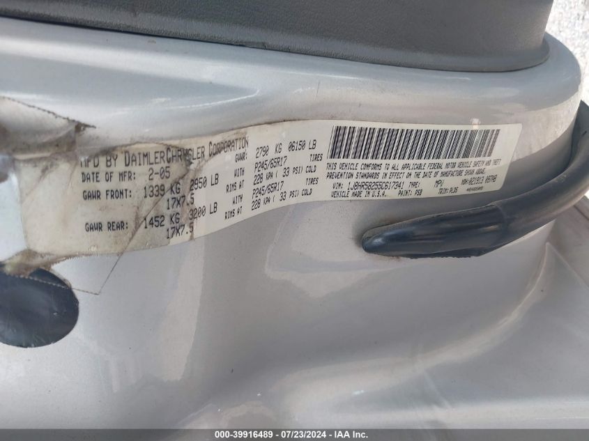 2005 Jeep Grand Cherokee Limited VIN: 1J8HR58255C617341 Lot: 39916489