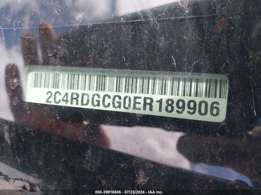 2014 Dodge Grand Caravan Sxt VIN: 2C4RDGCG0ER189906 Lot: 39916506