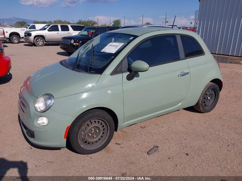 2013 Fiat 500 Pop VIN: 3C3CFFAR4DT544431 Lot: 39916649