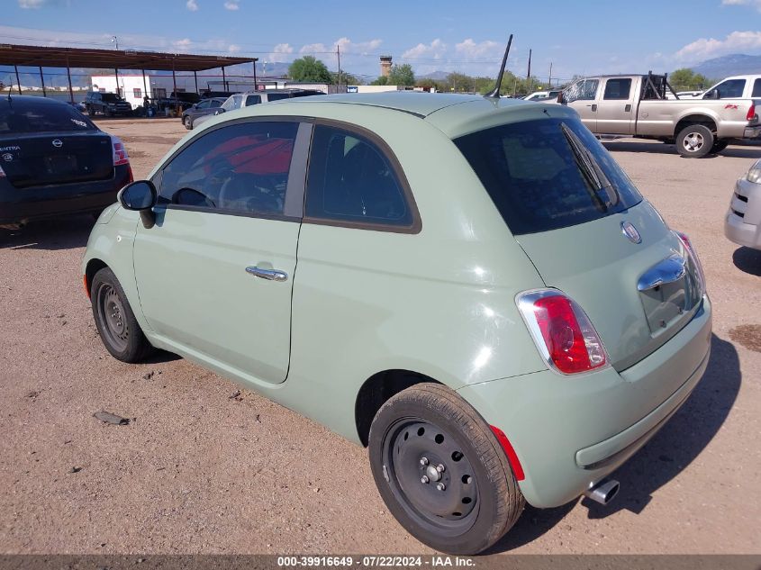 2013 Fiat 500 Pop VIN: 3C3CFFAR4DT544431 Lot: 39916649