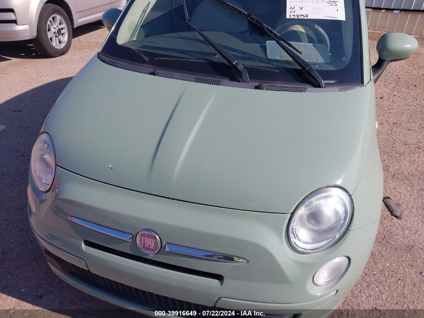 2013 Fiat 500 Pop VIN: 3C3CFFAR4DT544431 Lot: 39916649