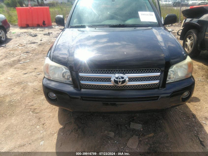 2006 Toyota Highlander Hybrid VIN: JTEEW21A060027128 Lot: 39916789