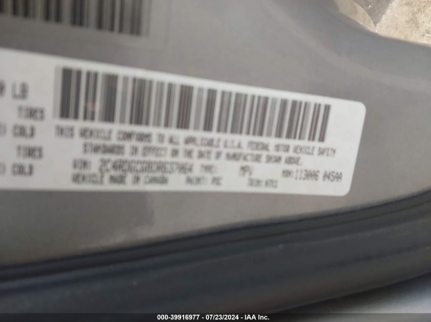 2013 Dodge Grand Caravan Sxt VIN: 2C4RDGCG8DR637064 Lot: 39916977