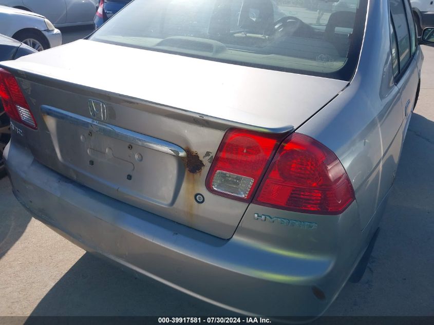 2003 Honda Civic Hybrid VIN: JHMES95643S023032 Lot: 39917581