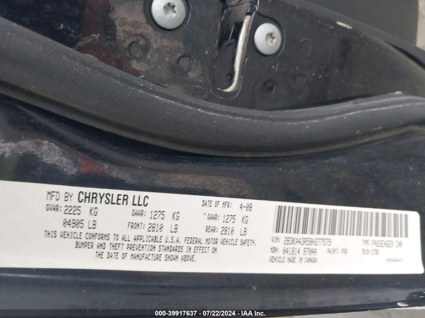 2008 Dodge Charger VIN: 2B3KA43R58H277579 Lot: 39917637