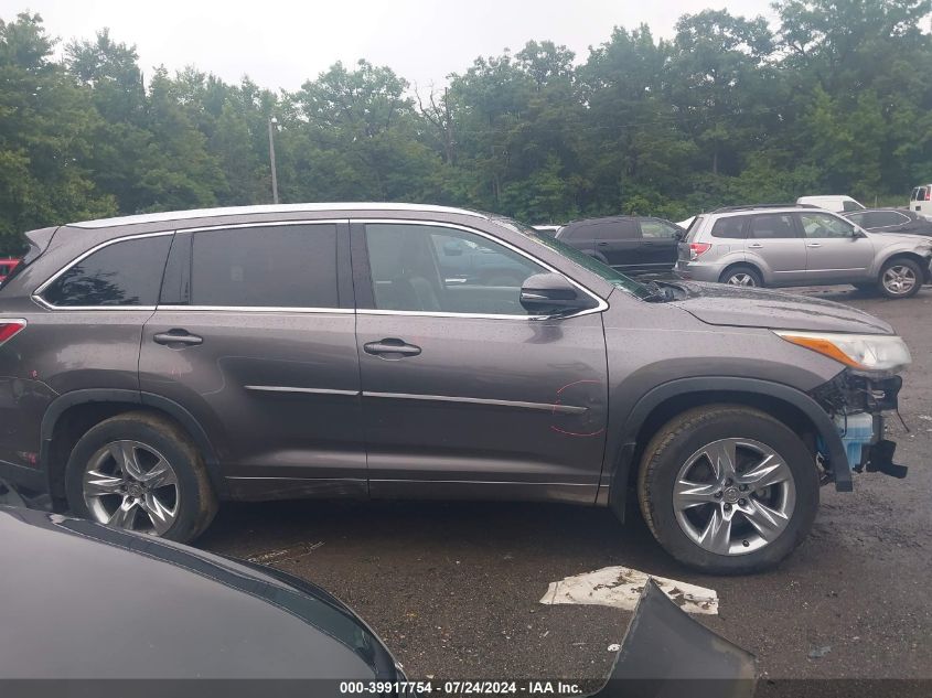 2014 Toyota Highlander Limited/Ltd Platnum VIN: 5TDDKRFH9ES052759 Lot: 39917754
