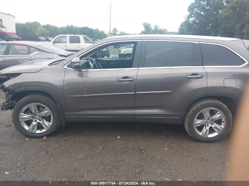 2014 Toyota Highlander Limited/Ltd Platnum VIN: 5TDDKRFH9ES052759 Lot: 39917754