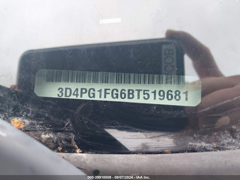 2011 Dodge Journey Mainstreet VIN: 3D4PG1FG6BT519681 Lot: 39918509