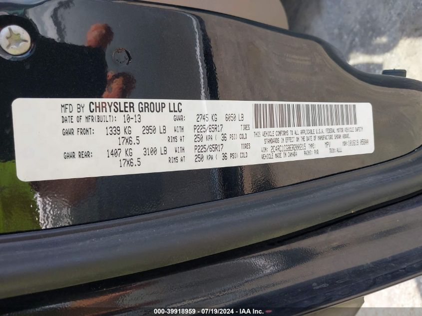 2014 Chrysler Town & Country Touring-L VIN: 2C4RC1CG8ER200215 Lot: 39918959