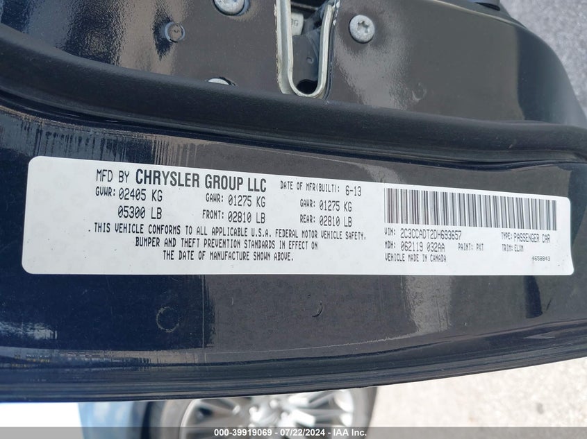 2013 CHRYSLER 300C JOHN VARVATOS LIMITED EDITION - 2C3CCADT2DH693657