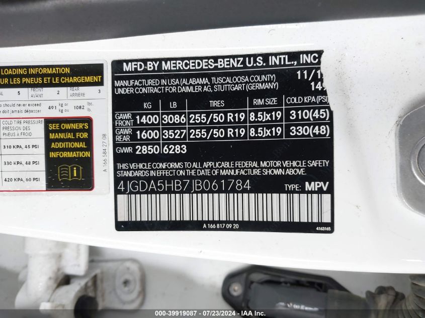 2018 MERCEDES-BENZ GLE 350 4MATIC - 4JGDA5HB7JB061784