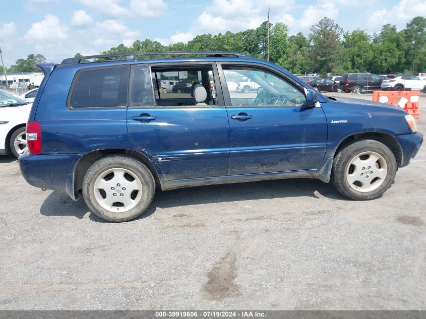 2005 Toyota Highlander Limited V6 VIN: JTEDP21A250065158 Lot: 39919606