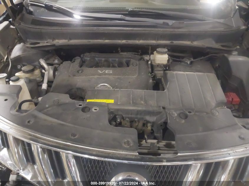 2009 Nissan Murano Sl VIN: JN8AZ18W59W212349 Lot: 39919920