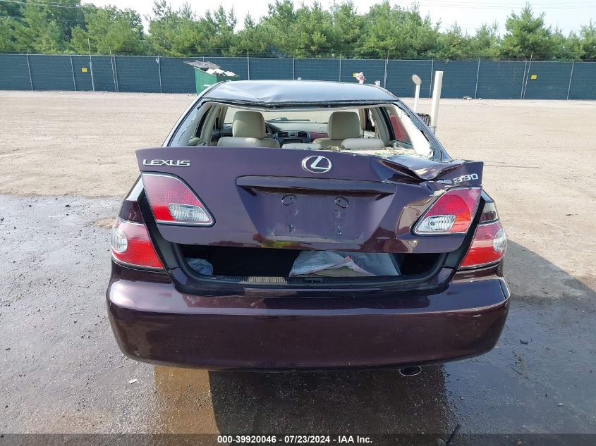 2004 Lexus Es 330 VIN: JTHBA30G645014495 Lot: 39920046