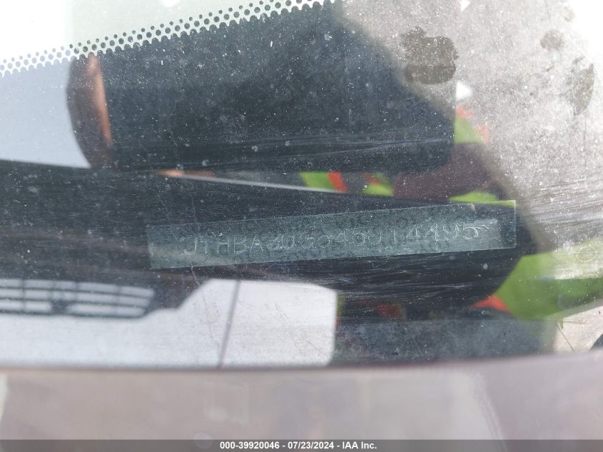 2004 Lexus Es 330 VIN: JTHBA30G645014495 Lot: 39920046