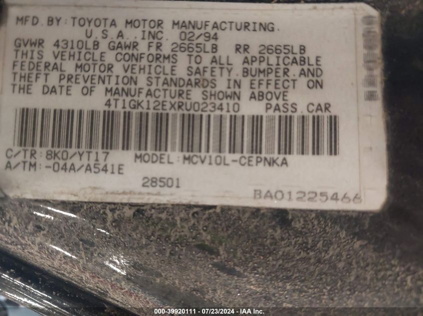 4T1SK12E0SU890590 1995 Toyota Camry Le