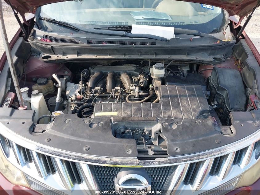 2009 Nissan Murano Sl VIN: JN8AZ18U29W021695 Lot: 39920126