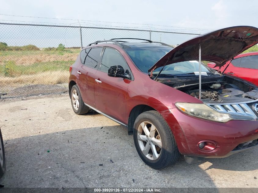 2009 Nissan Murano Sl VIN: JN8AZ18U29W021695 Lot: 39920126