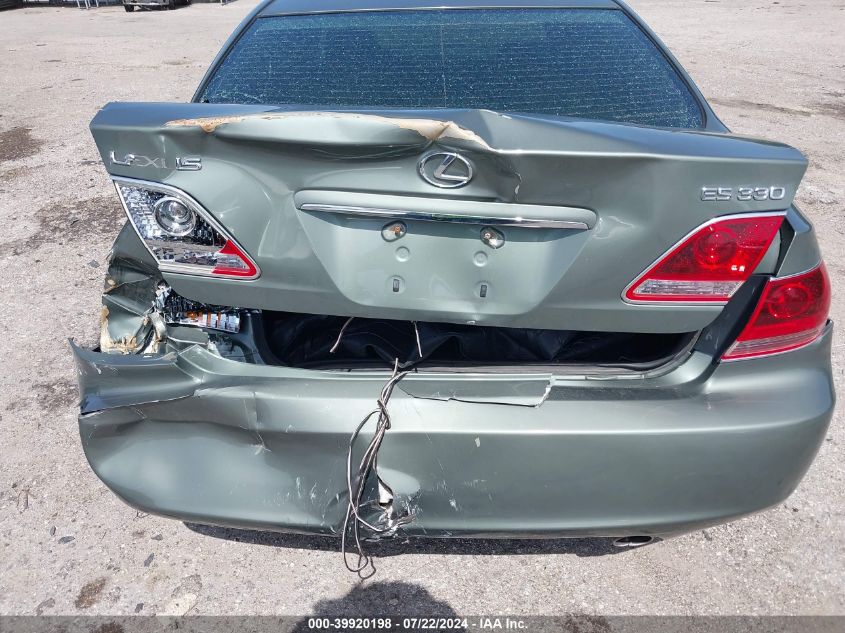 2005 Lexus Es 330 VIN: JTHBA30G955064566 Lot: 39920198