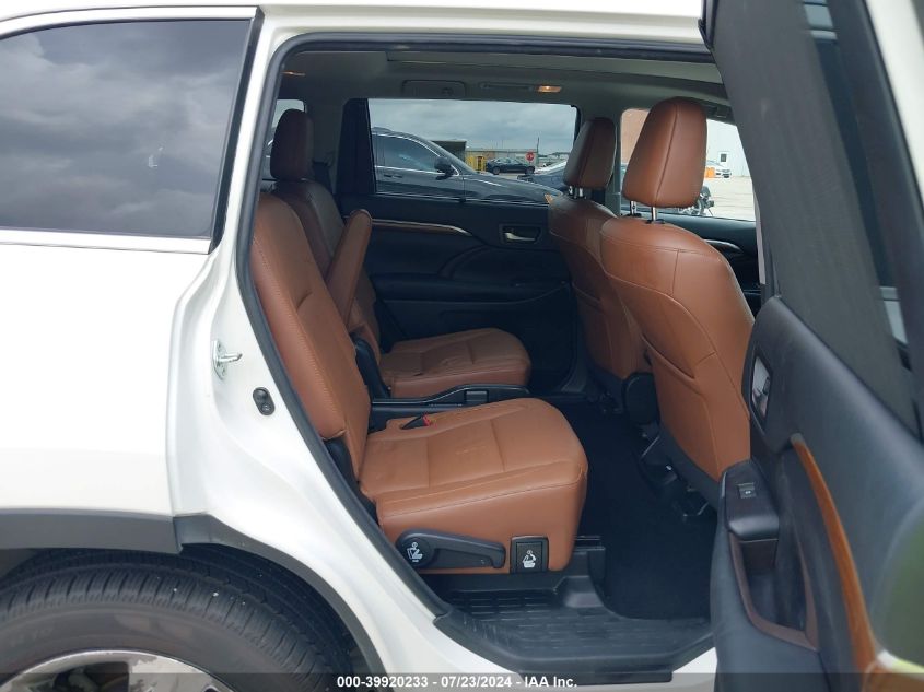 2018 Toyota Highlander Limited Platinum VIN: 5TDYZRFH4JS262354 Lot: 39920233
