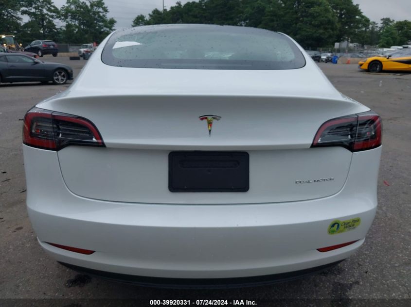 2023 Tesla Model 3 Long Range Dual Motor All-Wheel Drive VIN: 5YJ3E1EB8PF592161 Lot: 39920331