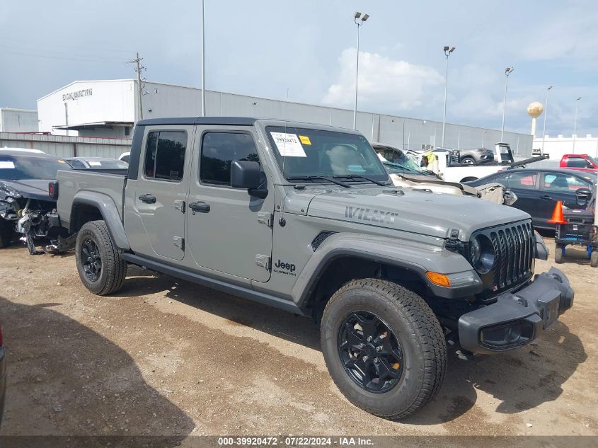 2022 Jeep Gladiator Willys 4X4 VIN: 1C6HJTAGXNL142723 Lot: 39920472