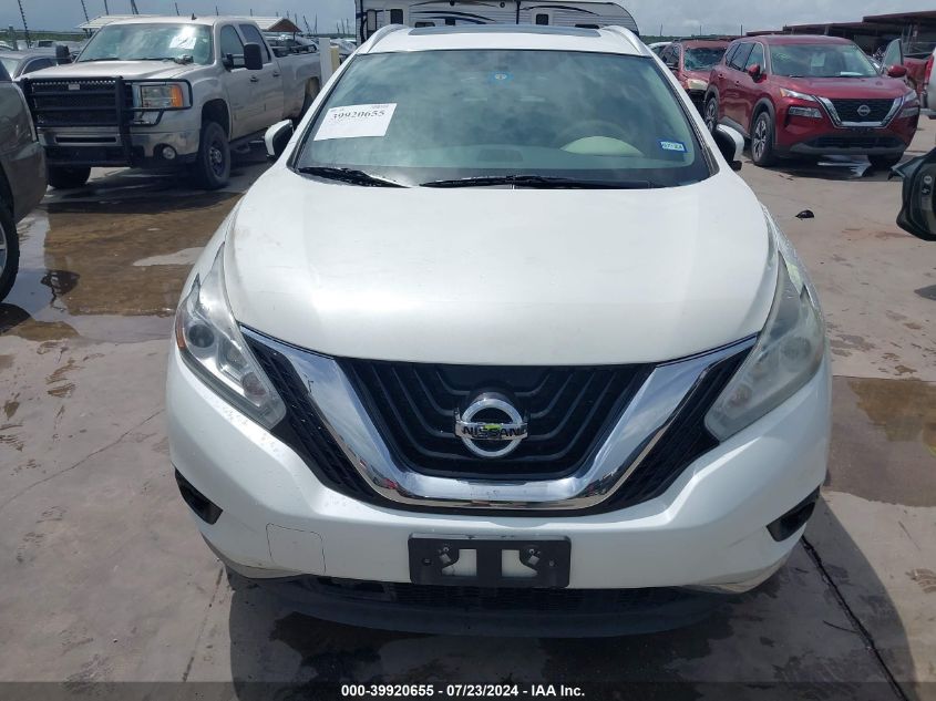 2017 Nissan Murano S/Sl/Sv/Platinum VIN: 5N1AZ2MG4HN102358 Lot: 39920655