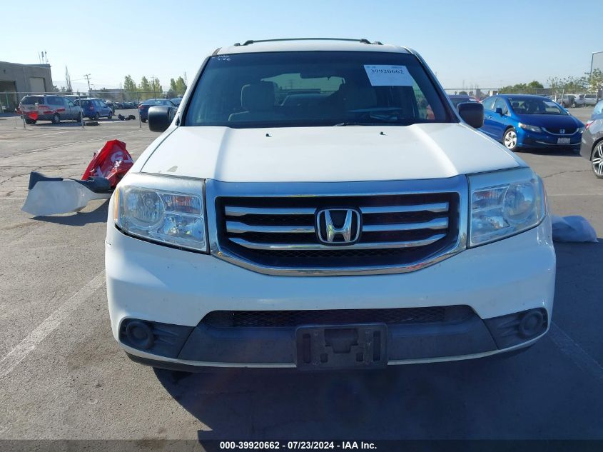 2012 Honda Pilot Lx VIN: 5FNYF4H25CB016375 Lot: 39920662