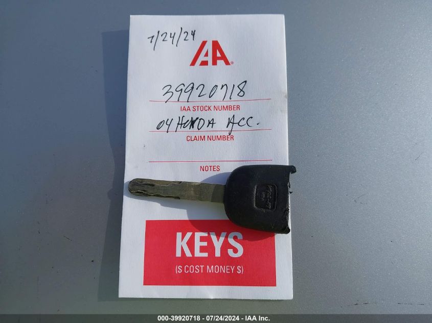 2004 Honda Accord 2.4 Lx VIN: 1HGCM56374A002863 Lot: 39920718