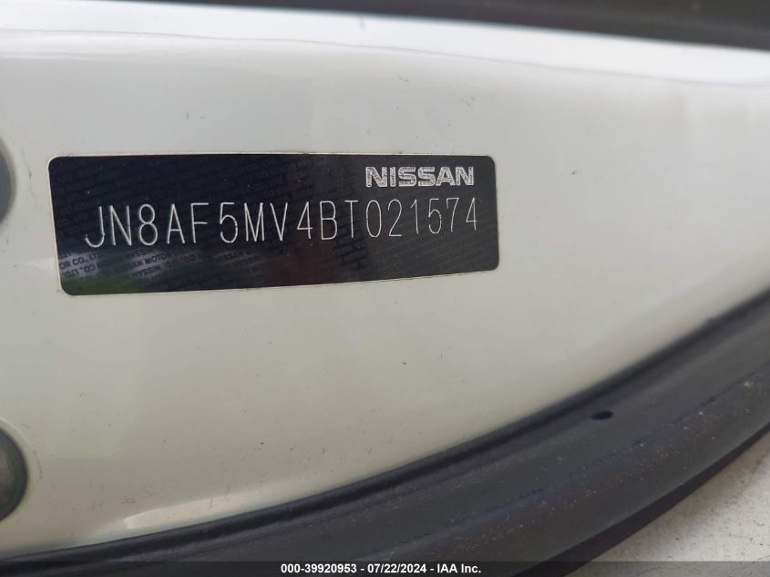 2011 Nissan Juke Sl VIN: JN8AF5MV4BT021574 Lot: 39920953