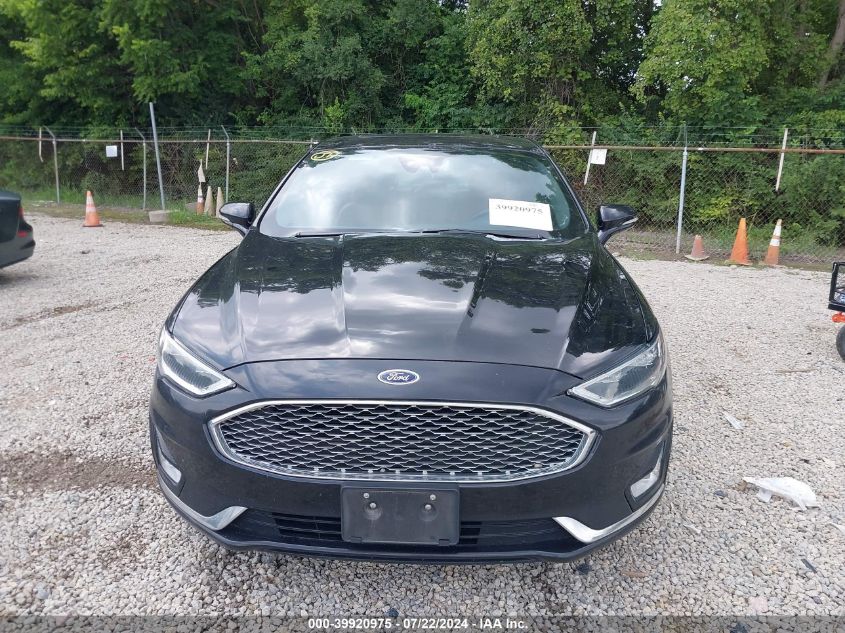2019 Ford Fusion Hybrid Titanium VIN: 3FA6P0RU2KR255835 Lot: 39920975