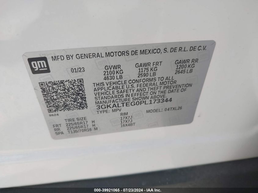 2023 GMC TERRAIN AWD SLE - 3GKALTEG0PL173344
