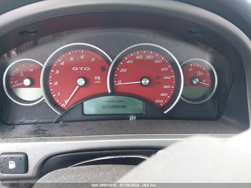 2006 Pontiac Gto VIN: 6G2VX12U96L826528 Lot: 39921075