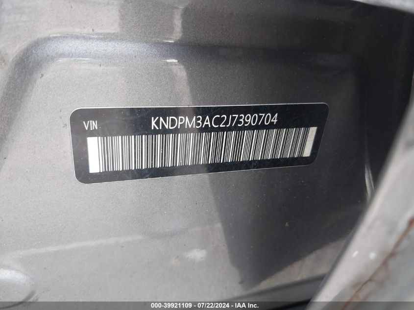 2018 Kia Sportage Lx VIN: KNDPM3AC2J7390704 Lot: 39921109