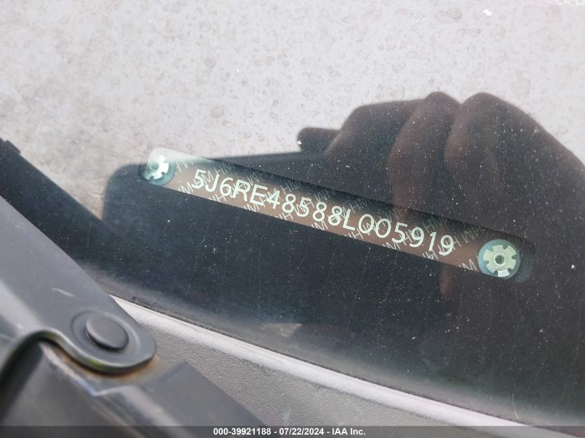 2008 Honda Cr-V Ex VIN: 5J6RE48588L005919 Lot: 39921188