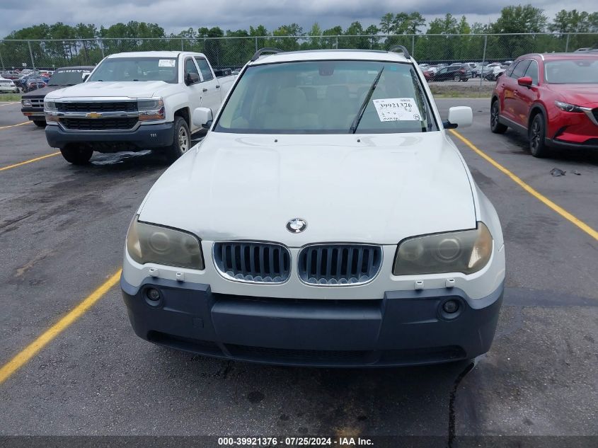 2005 BMW X3 3.0I VIN: WBXPA93425WD20641 Lot: 39921376