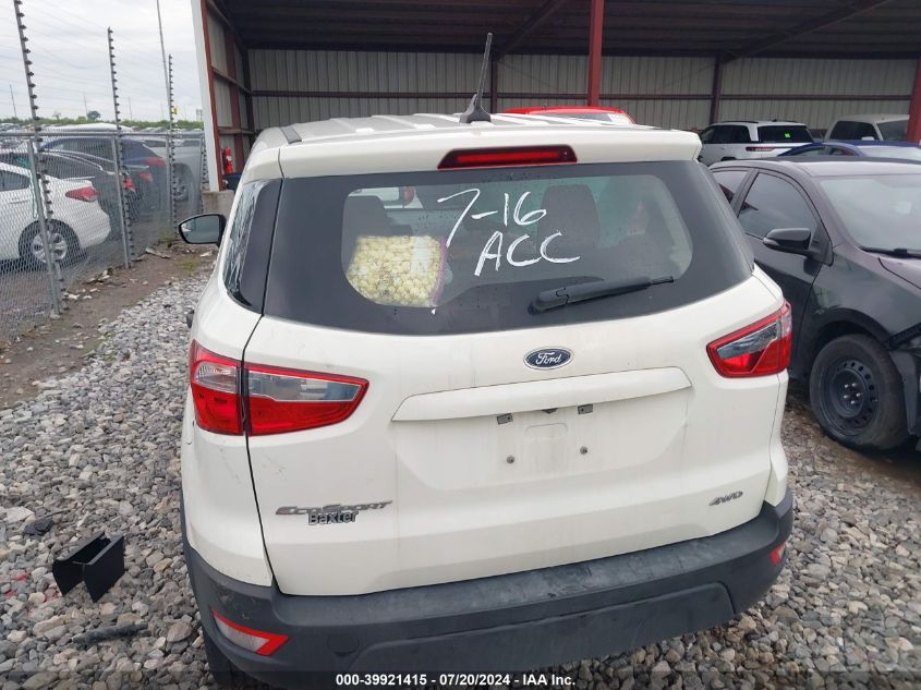 2021 Ford Ecosport S VIN: MAJ6S3FLXMC403792 Lot: 39921415