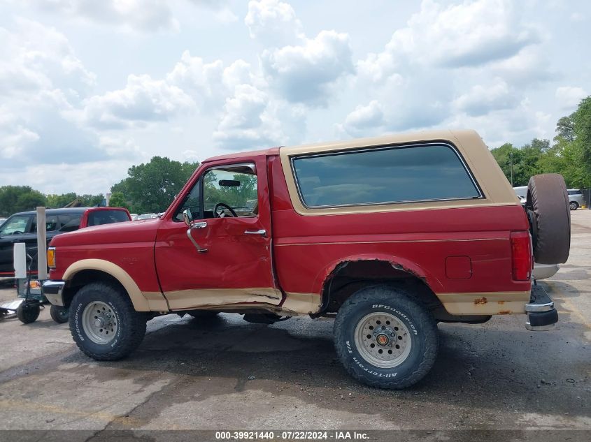 1991 Ford Bronco U100 VIN: 1FMEU15H0MLA12437 Lot: 39921440