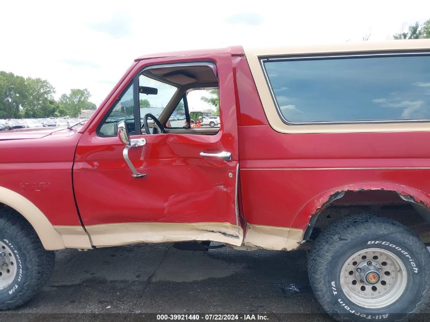 1991 Ford Bronco U100 VIN: 1FMEU15H0MLA12437 Lot: 39921440