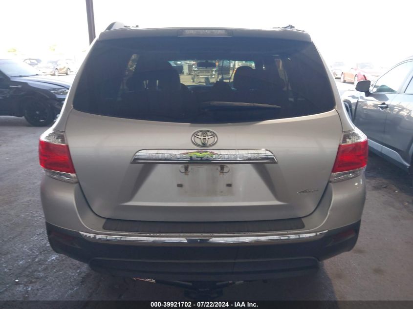 2013 Toyota Highlander Plus/Se VIN: 5TDBK3EH9DS178611 Lot: 39921702