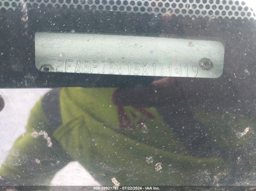 2011 Ford Crown Victoria Police Interceptor VIN: 2FABP7BV1BX171419 Lot: 39921787