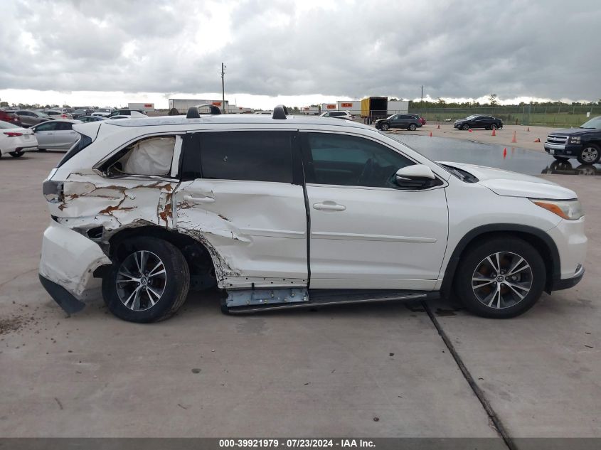 2016 Toyota Highlander Xle V6 VIN: 5TDKKRFH1GS149979 Lot: 39921979