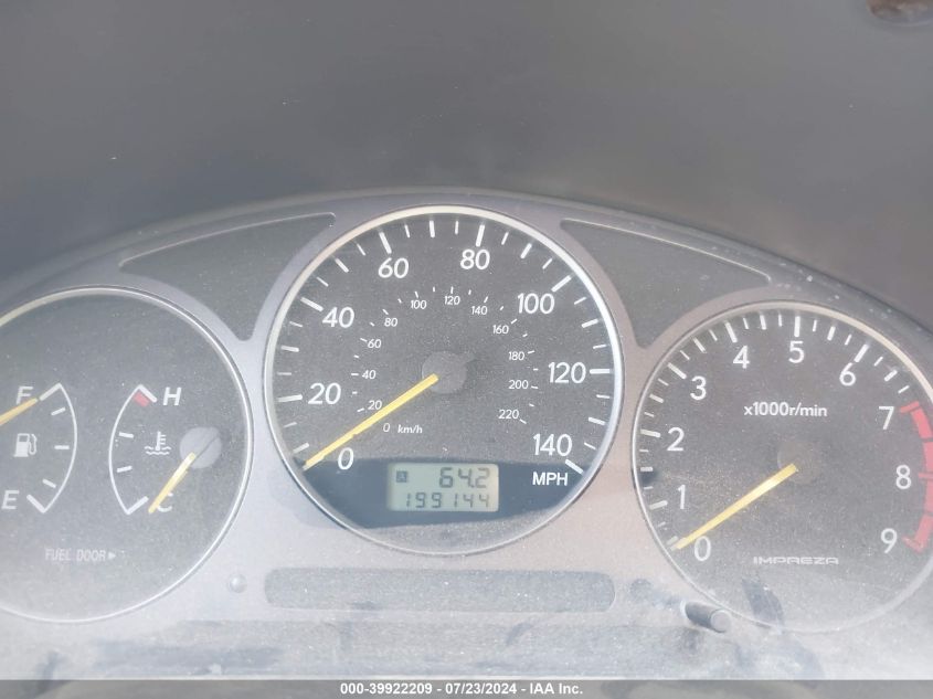 2003 Subaru Impreza Wrx VIN: JF1GD29673G513334 Lot: 39922209