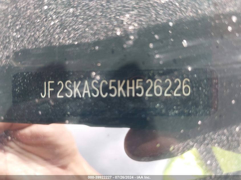 2019 SUBARU FORESTER LIMITED - JF2SKASC5KH526226