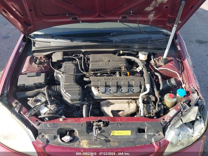 2003 Honda Civic Lx VIN: 2HGES16583H530694 Lot: 39922610