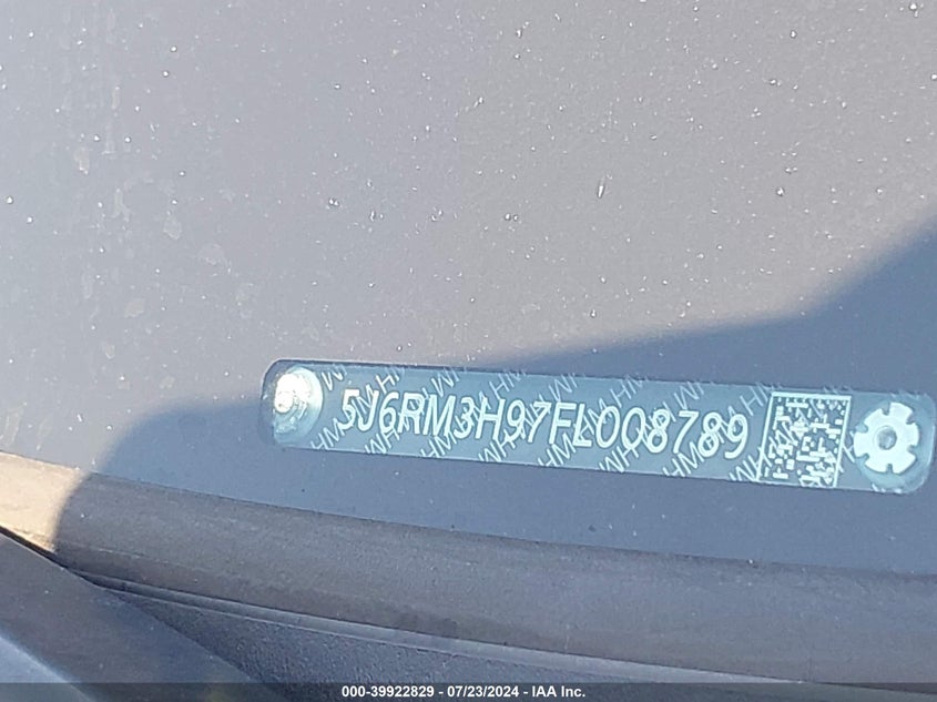 2015 Honda Cr-V Touring VIN: 5J6RM3H97FL008789 Lot: 39922829