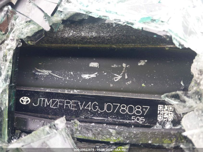 2016 Toyota Rav4 Le VIN: JTMZFREV4GJ078087 Lot: 39922879
