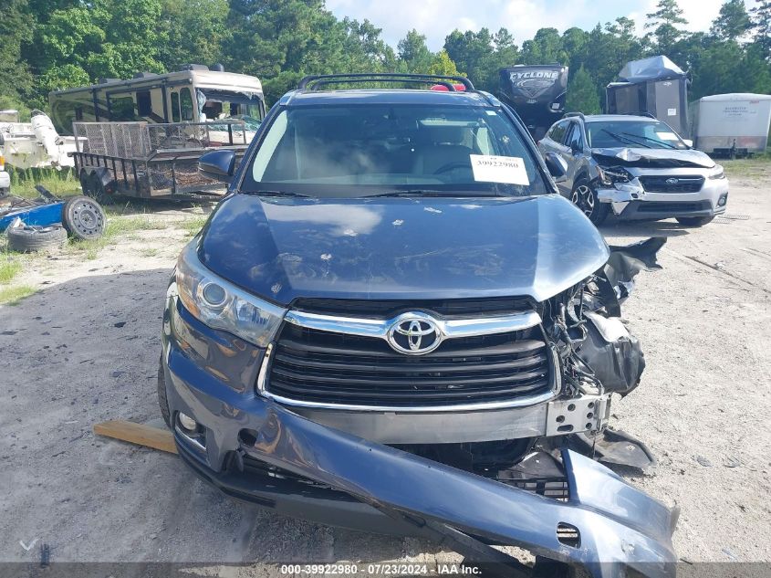 2015 Toyota Highlander Limited V6 VIN: 5TDDKRFH3FS196468 Lot: 39922980