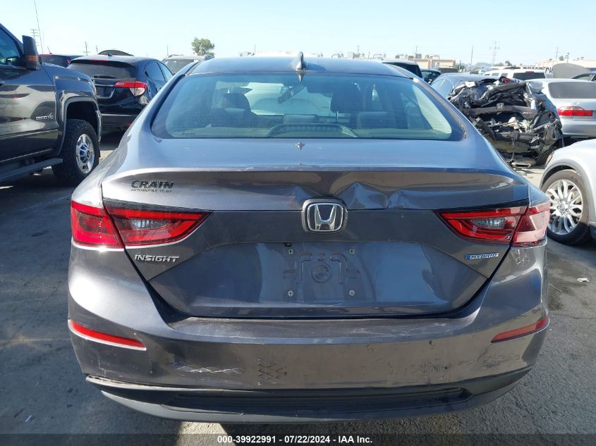 2022 Honda Insight Ex VIN: 19XZE4F5XNE002940 Lot: 39922991