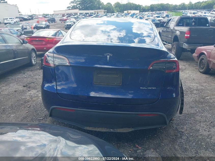 2021 Tesla Model Y Long Range Dual Motor All-Wheel Drive VIN: 5YJYGAEE0MF184047 Lot: 39922993